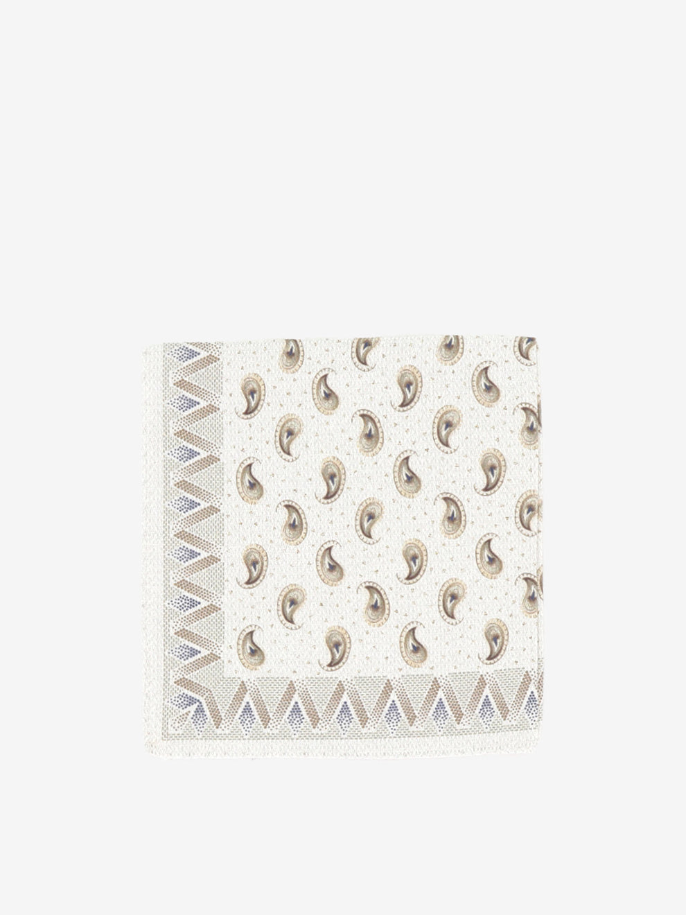 Double-sided silk pocket square white / multicolor