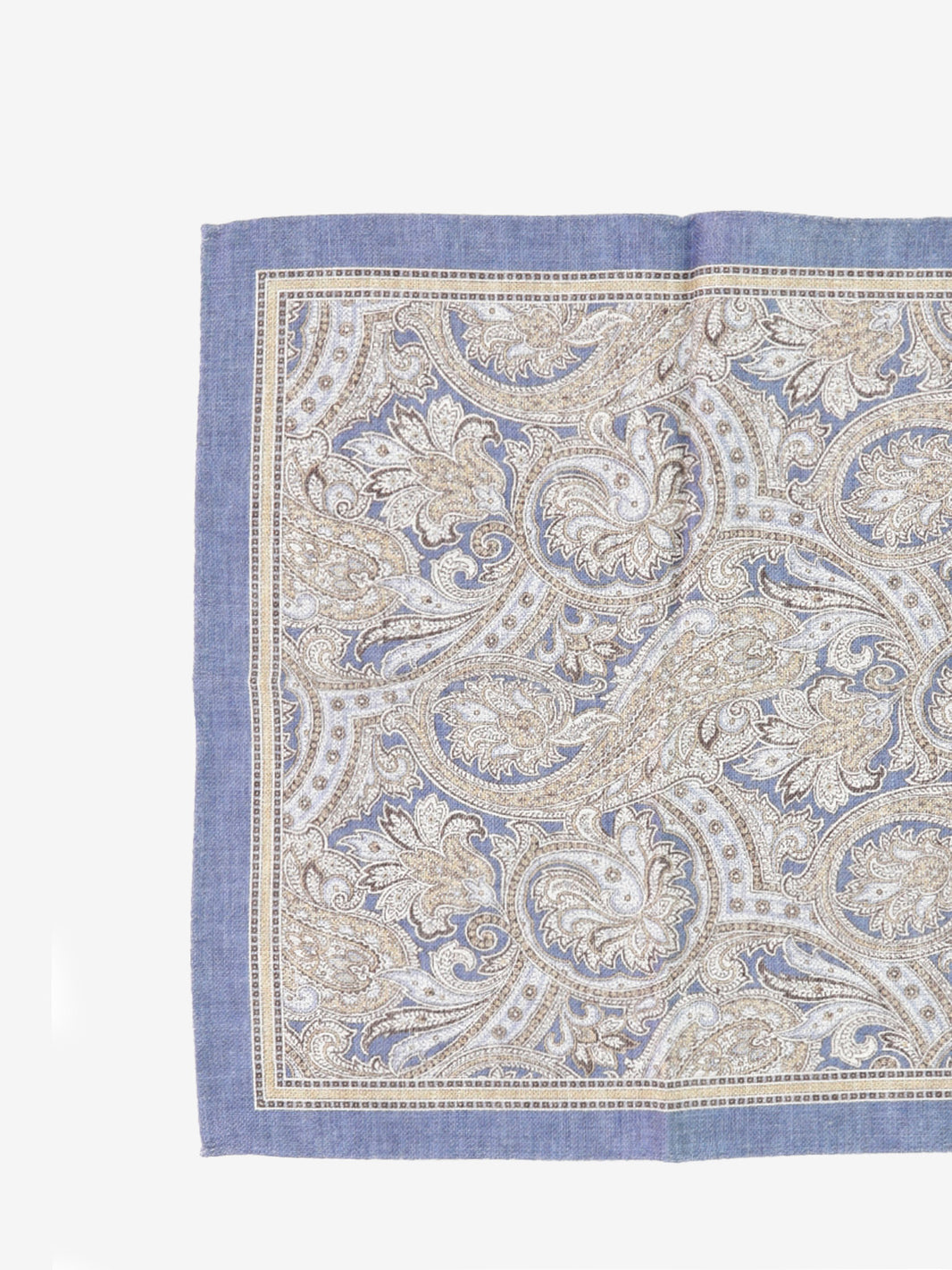 Pochette in seta doppia fantasia blu