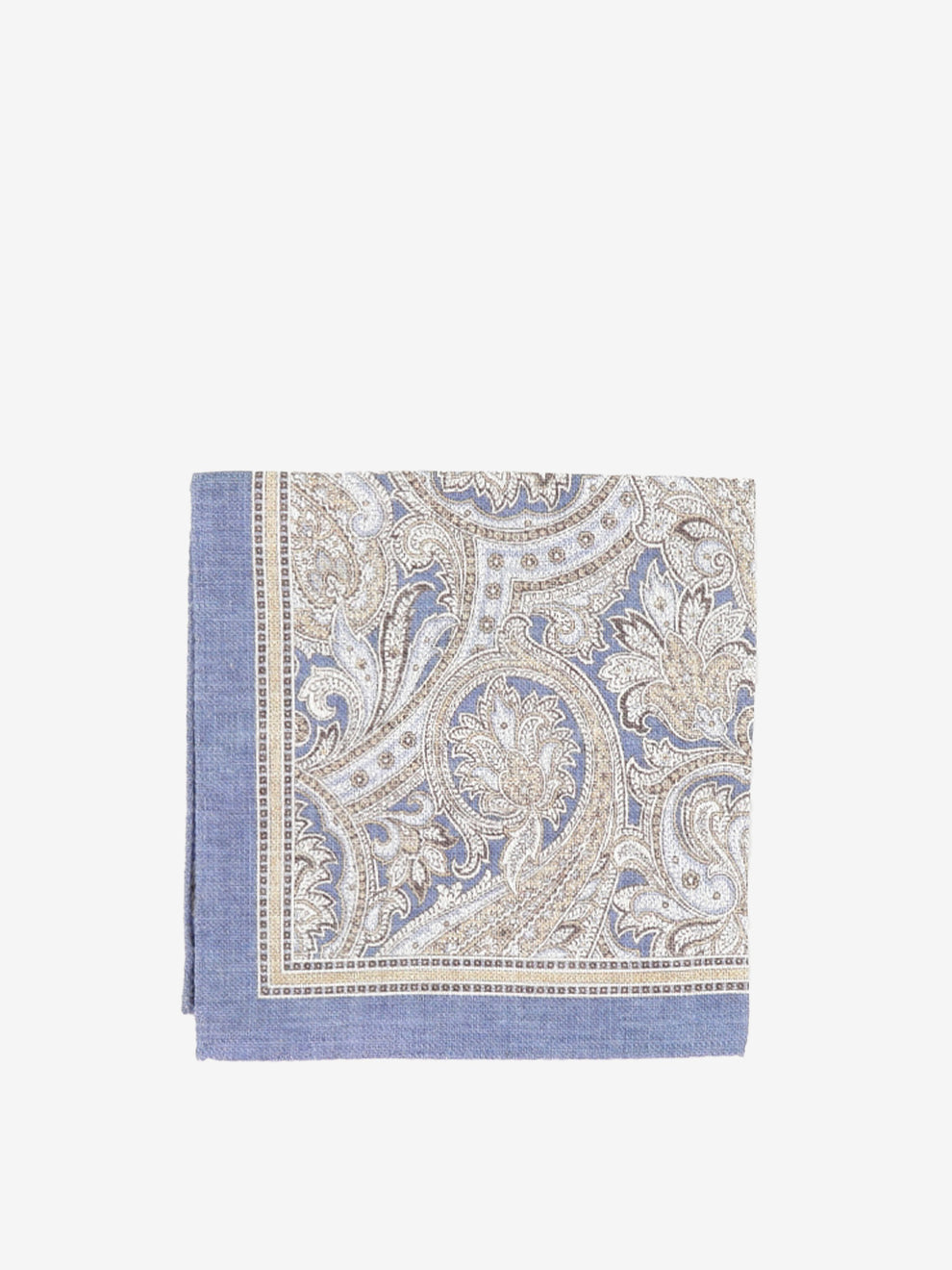 Pochette in seta doppia fantasia blu