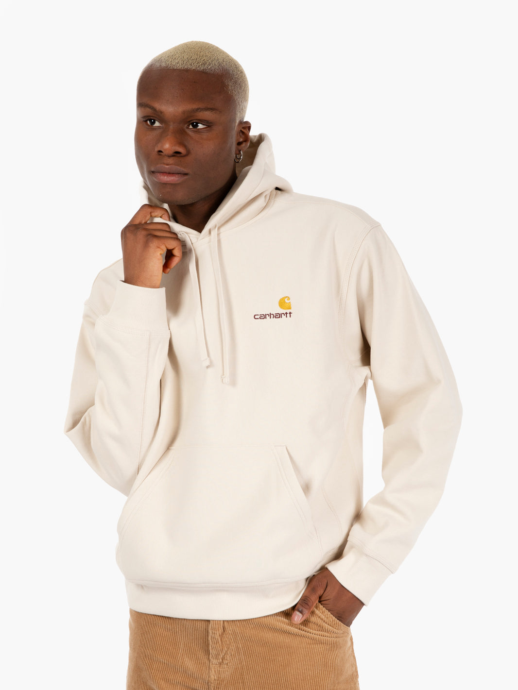Hooded american script sweat moonbeam 