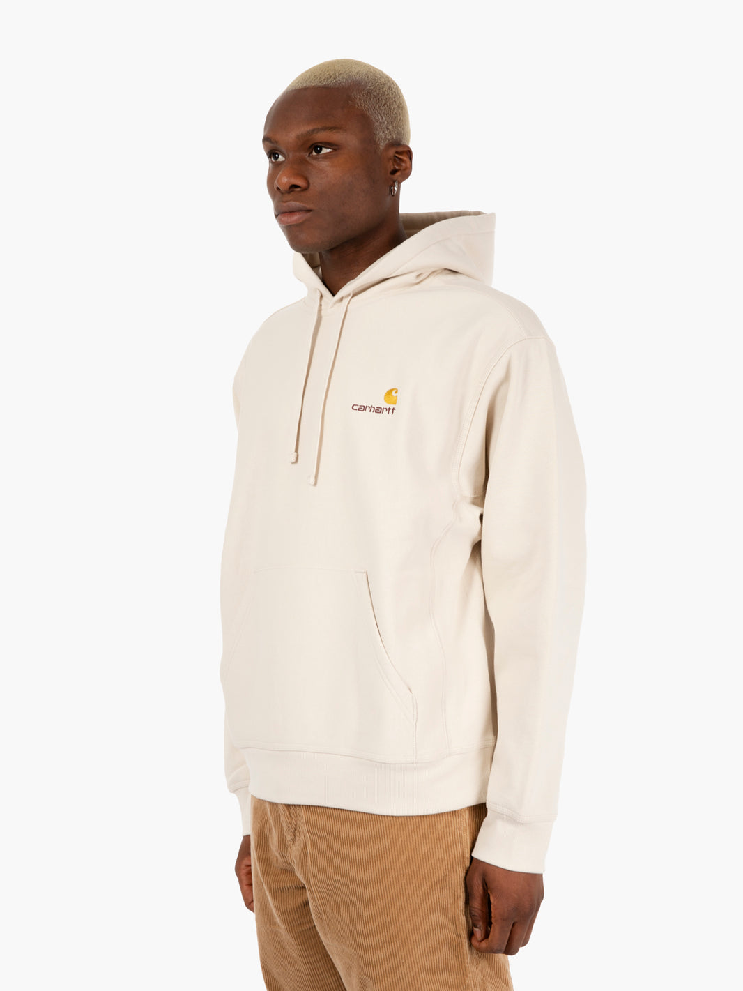 Hooded american script sweat moonbeam 