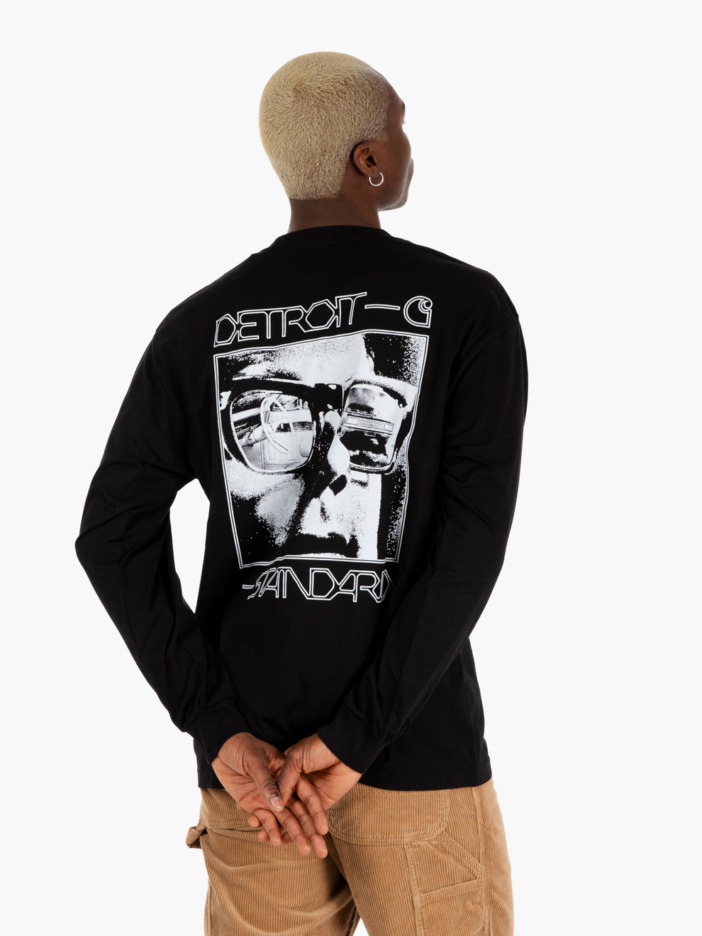 L/S detroit standard t-shirt black / white