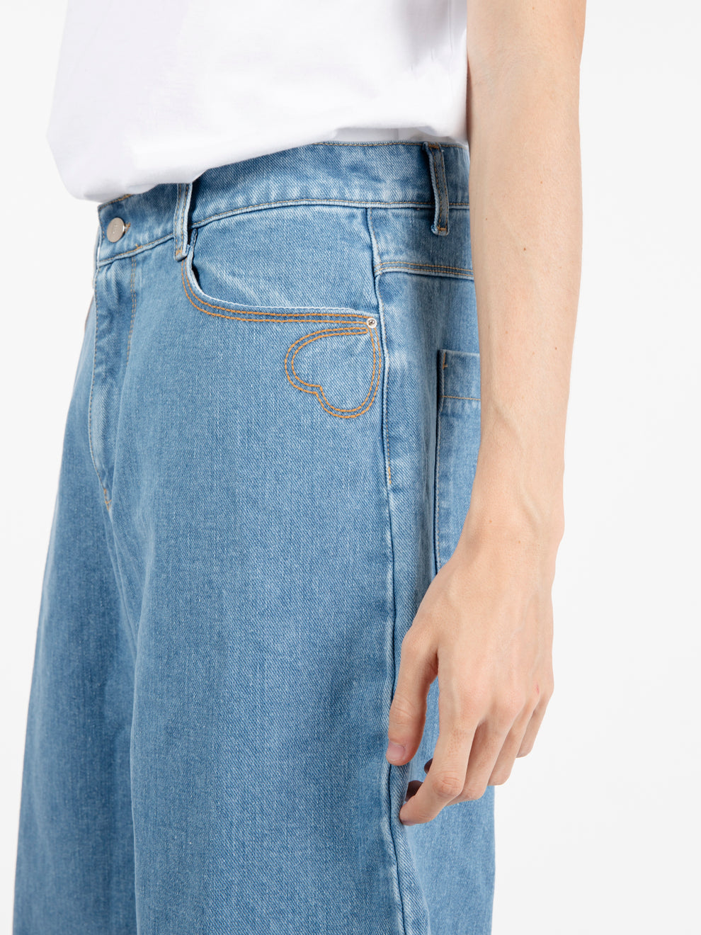 Bermuda Silvain Heart detail denim