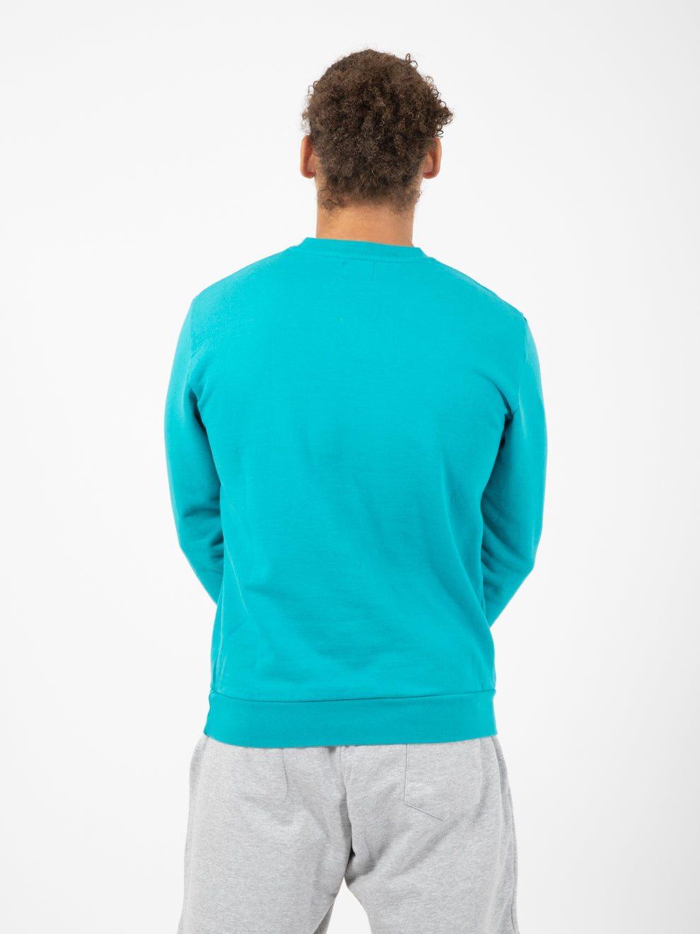 Felpa new chest heart logo crewneck lake blue