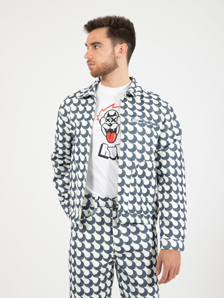 ARTE - Jacket Jackson Bau print navy / white