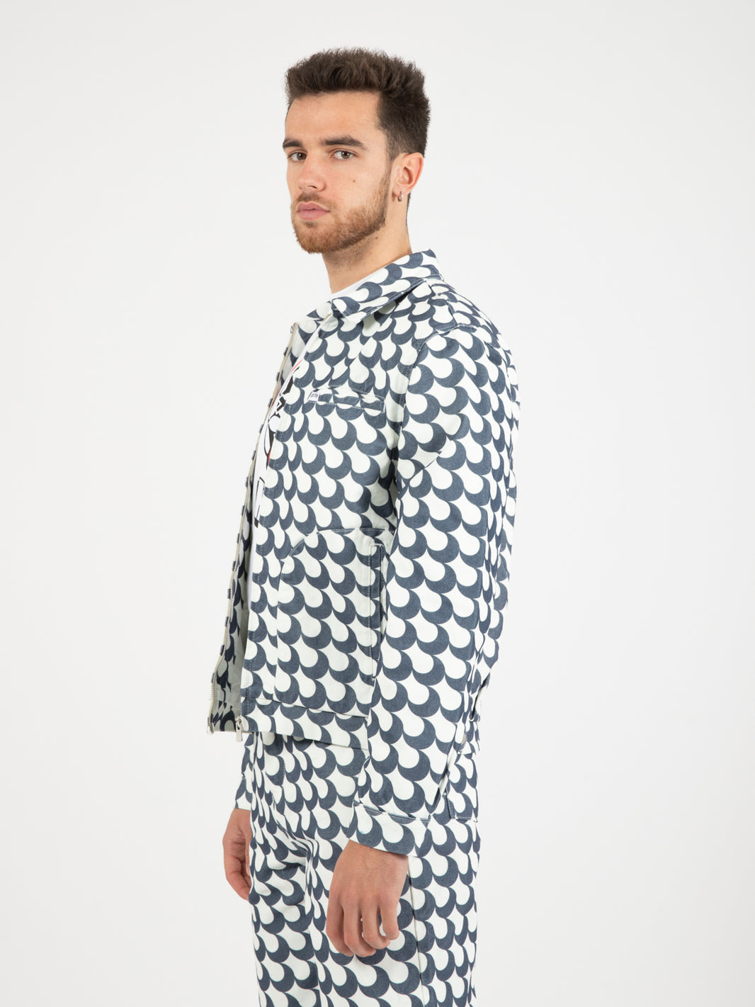 Jacket Jackson Bau print navy / white
