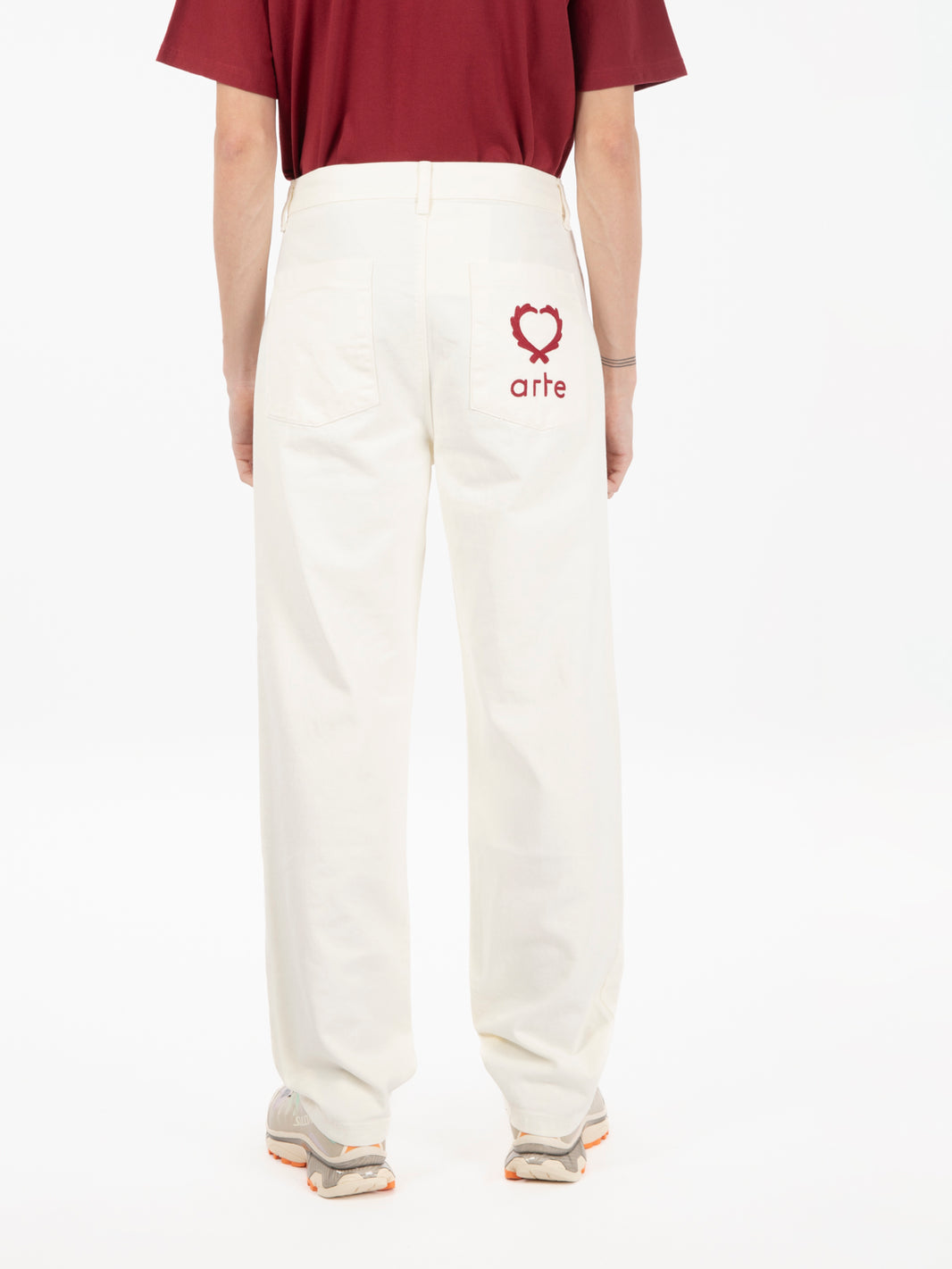 Poage back heart cream trousers