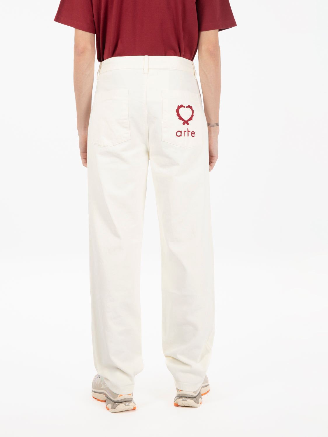 Poage back heart cream trousers