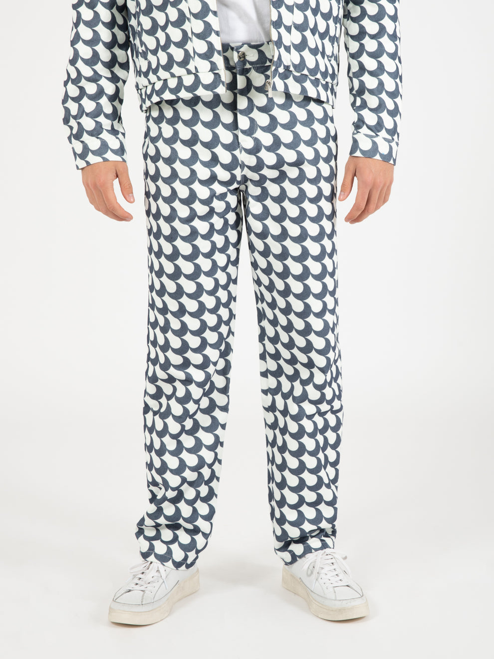 Pants Paul Bau print navy / white