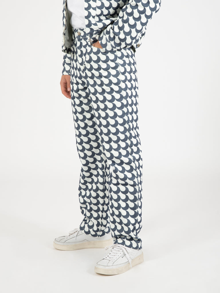 ARTE - Pants Paul Bau print navy / white