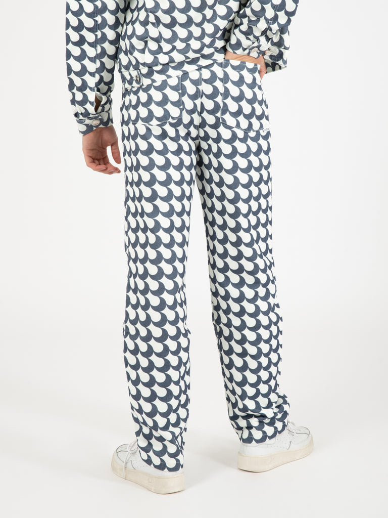 ARTE - Pants Paul Bau print navy / white