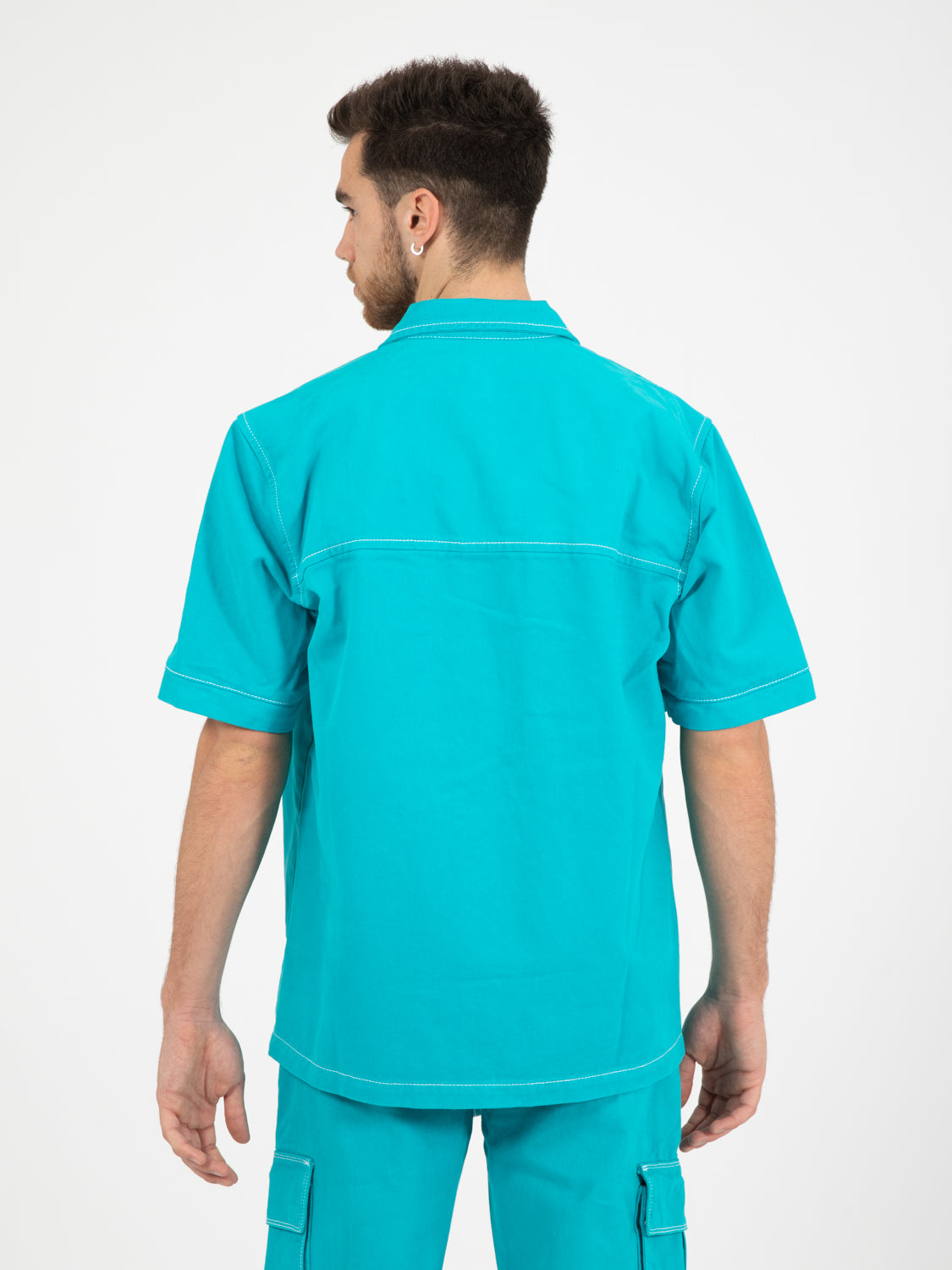 Shirt Peter detail pocket lake blue