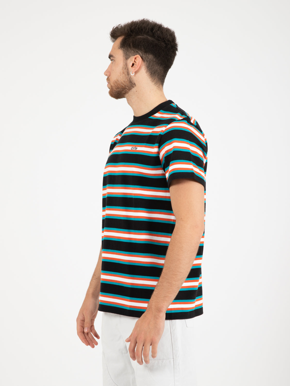 Allover striped black T-shirt
