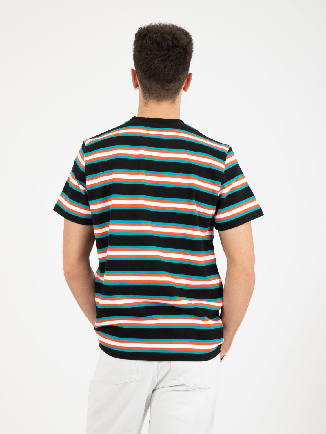 Allover striped black T-shirt