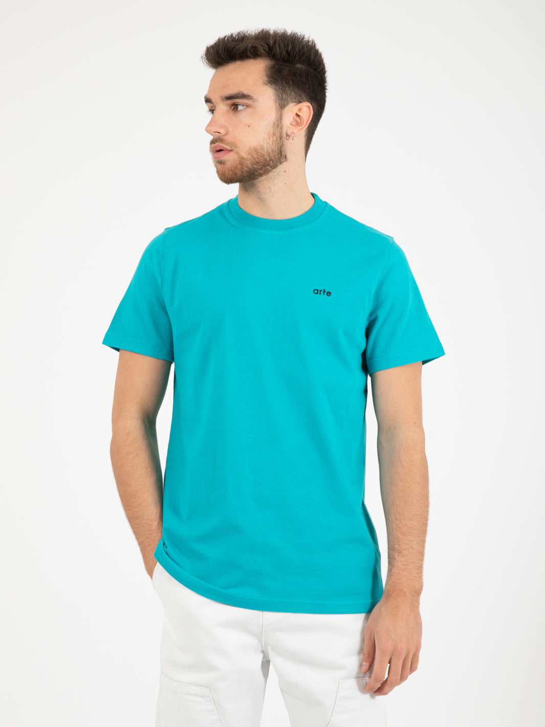 Taut back print lake blue t-shirt