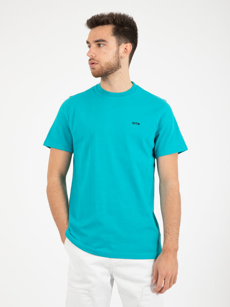 T-shirt taut back print lake blue