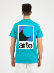 ARTE - T-shirt taut back print lake blue