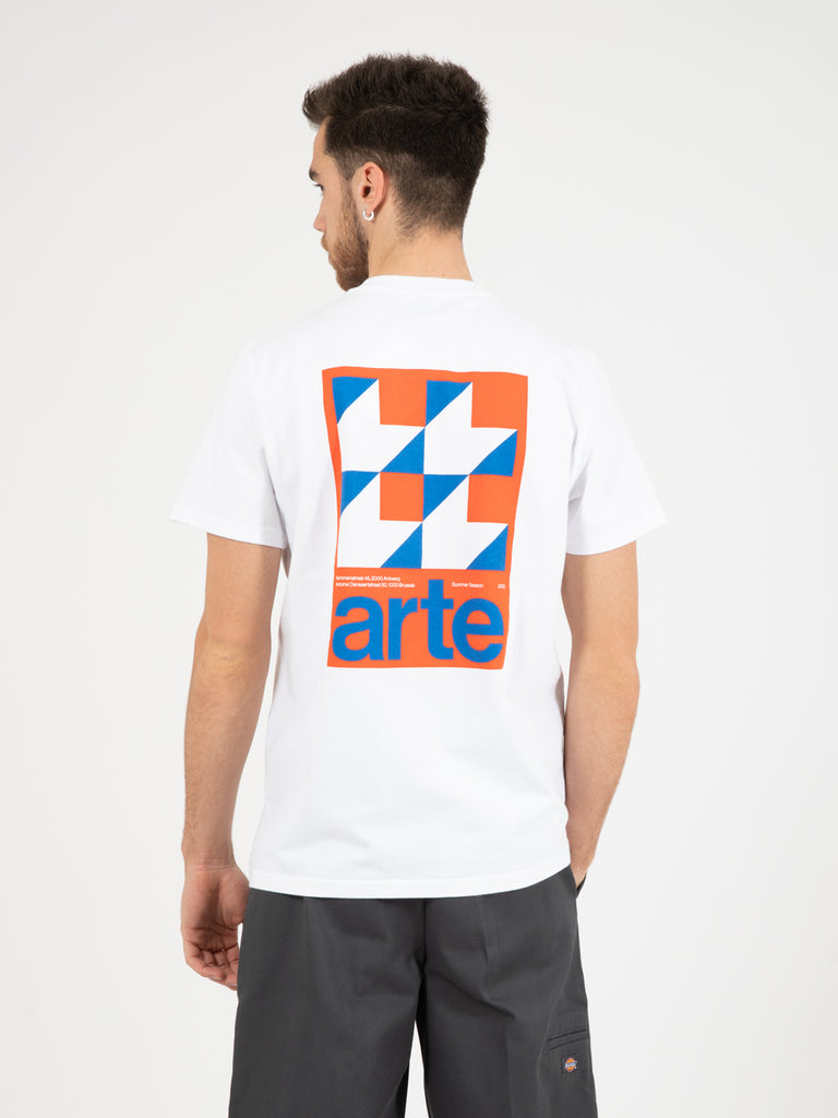 ARTE - T-shirt taut back print white