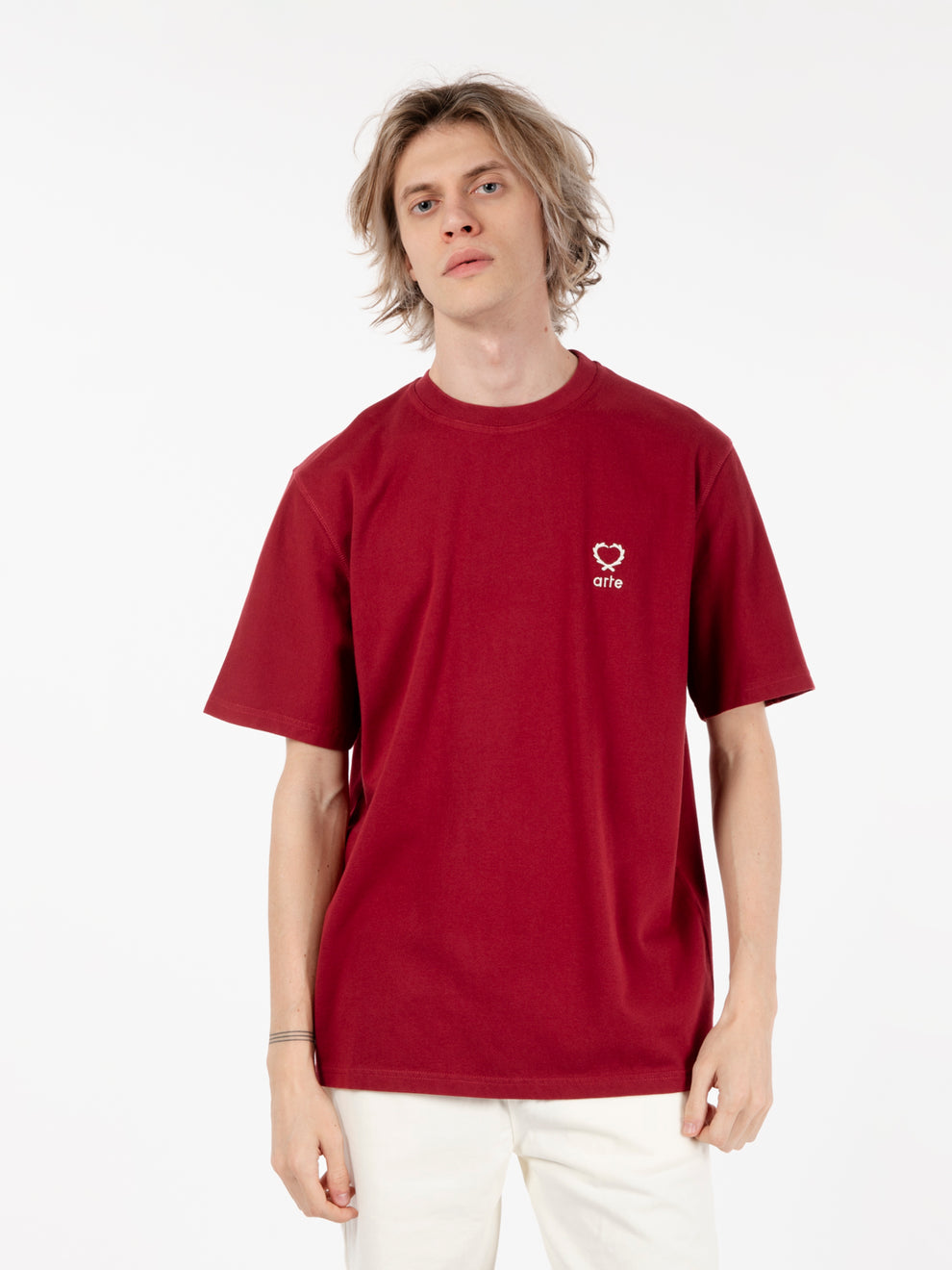 Teo small heart burgundy t-shirt