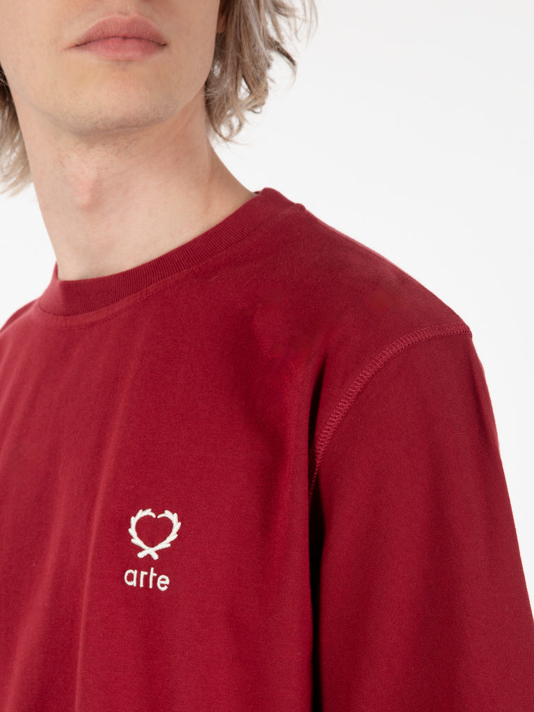 ARTE - T-shirt Teo small heart bordeaux