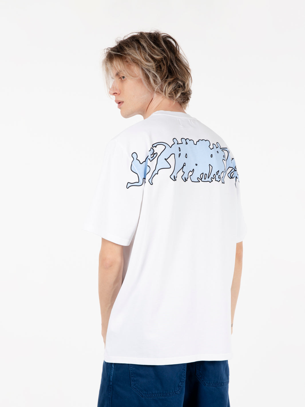 Teo back multi runner white t-shirt