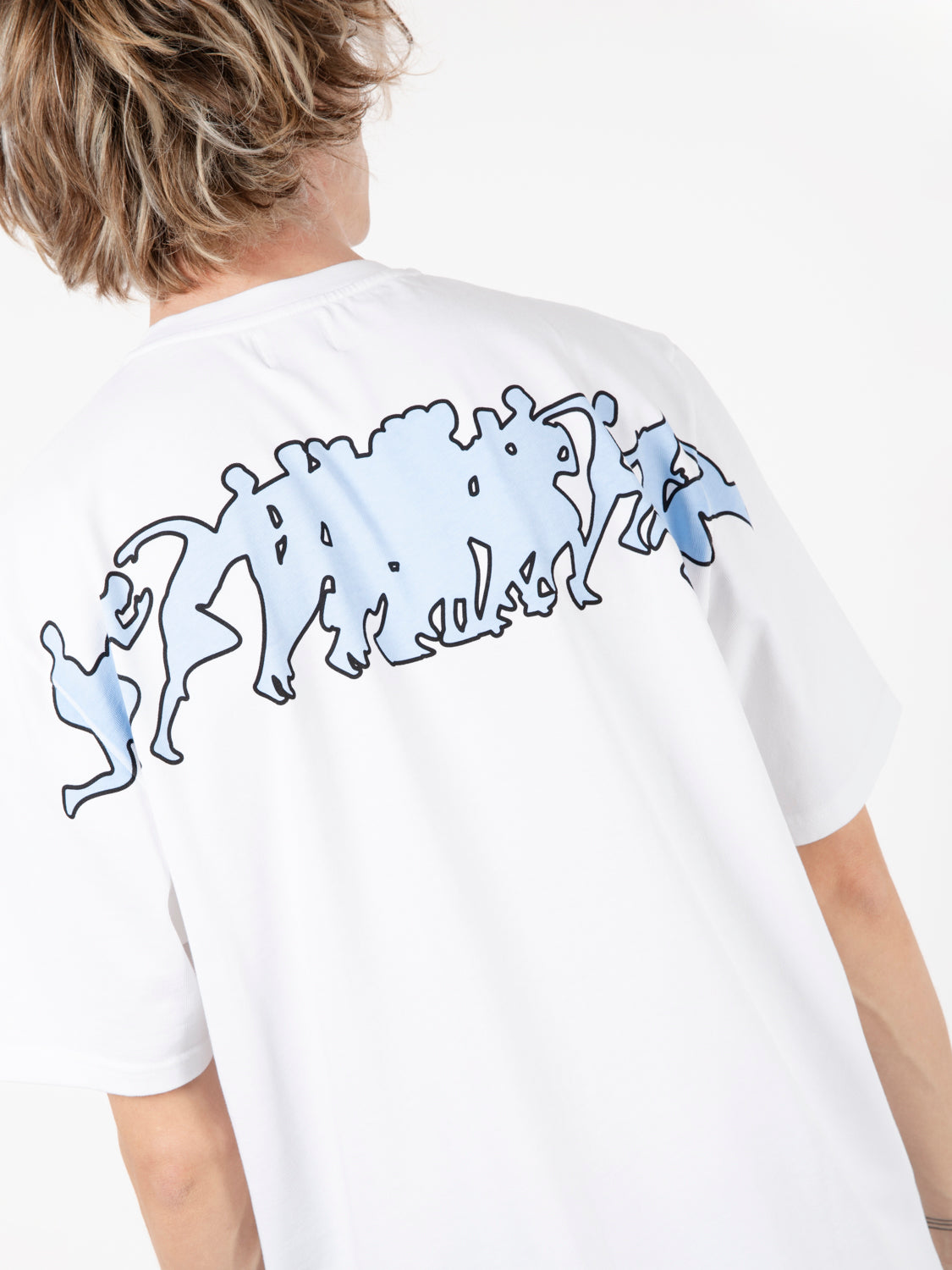 Teo back multi runner white t-shirt