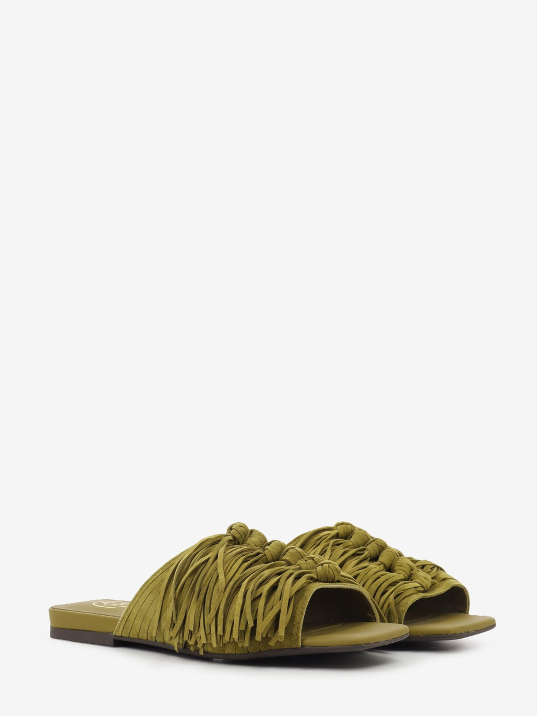 FRINGE SLIPPER CASHMERE FIR GREEN BRIGITTE01
