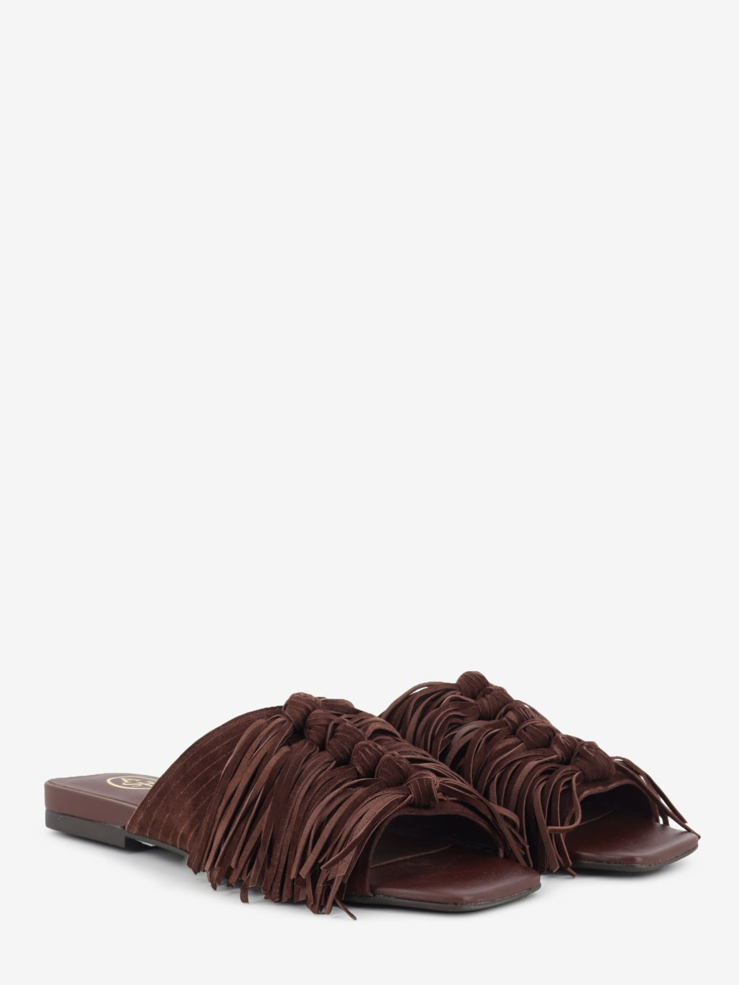 Marsala fringed suede slipper