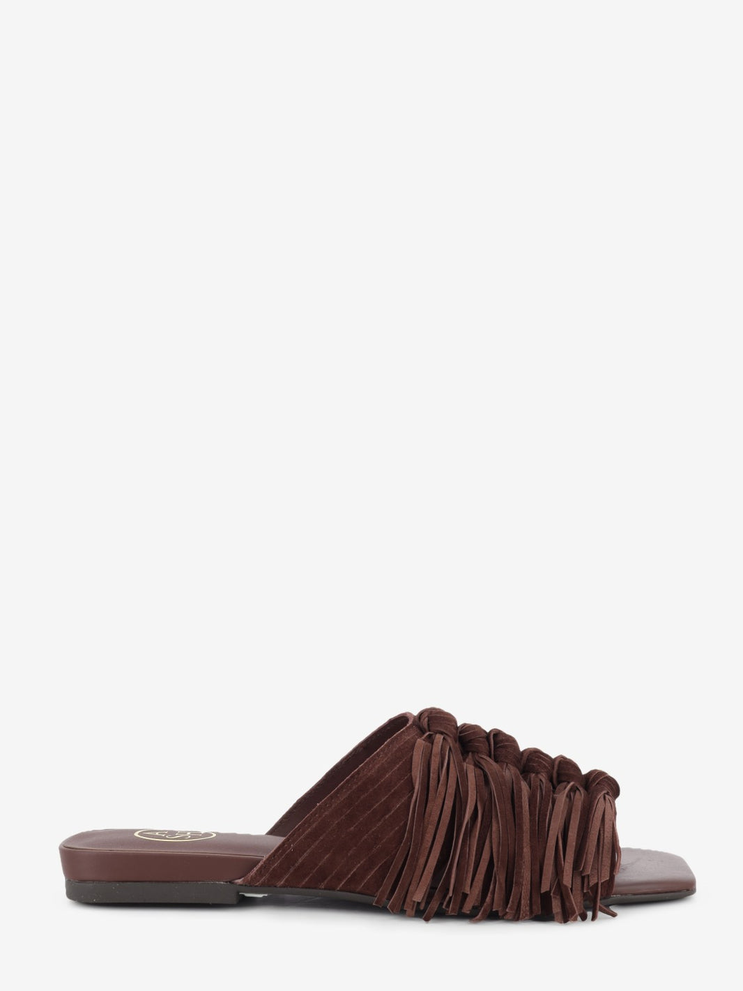 Marsala fringed suede slipper