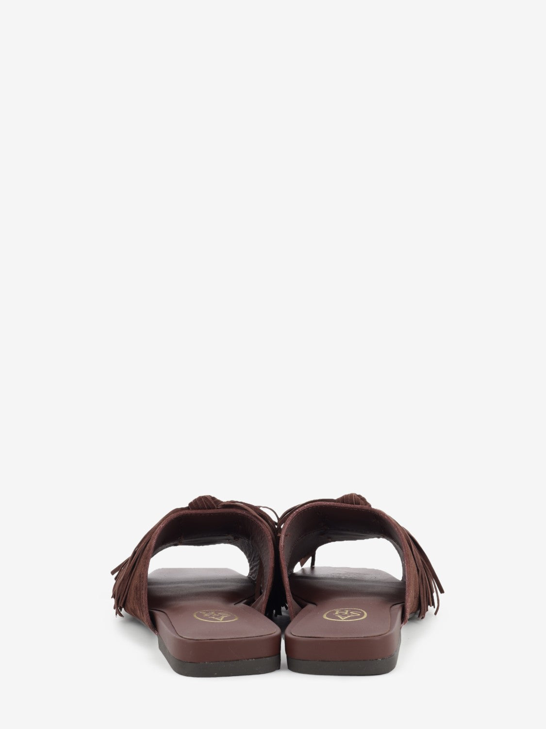Marsala fringed suede slipper