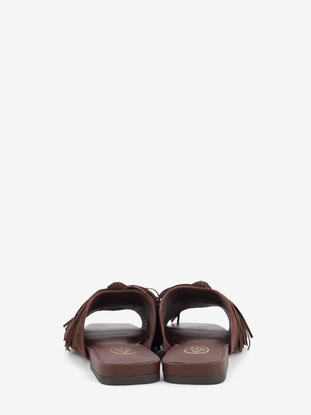 Marsala fringed suede slipper