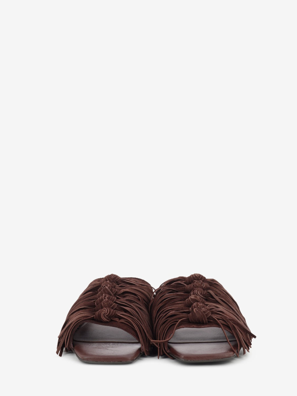 Marsala fringed suede slipper