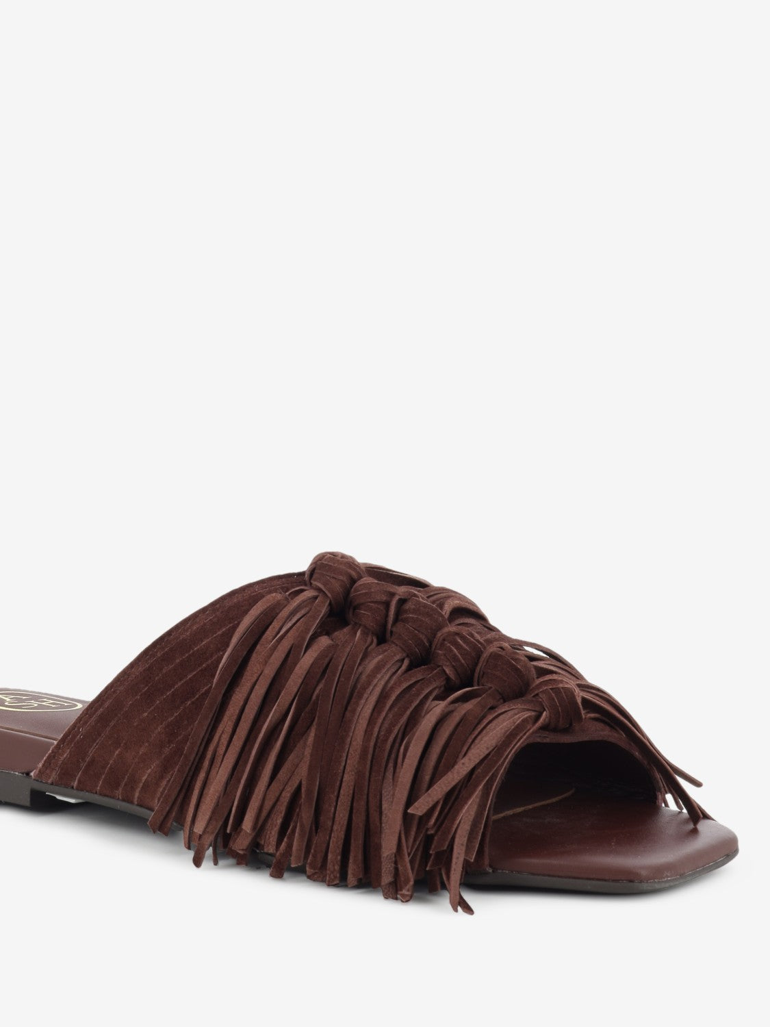 Marsala fringed suede slipper