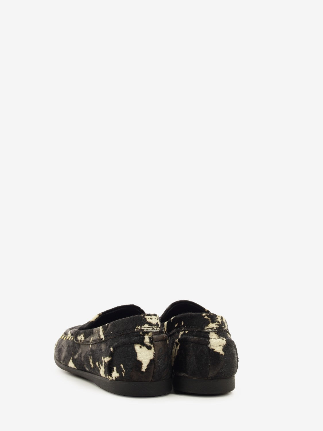 JASPER03 EDGY BLACK PONY COW LOAFER