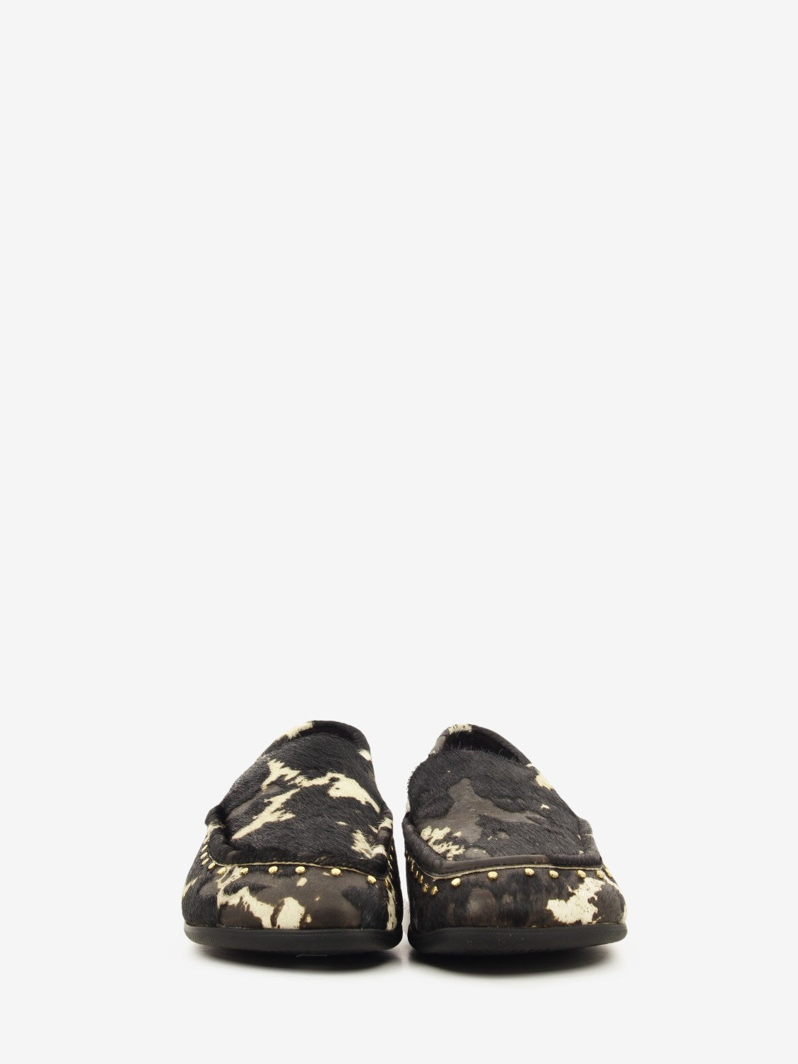 JASPER03 EDGY BLACK PONY COW LOAFER