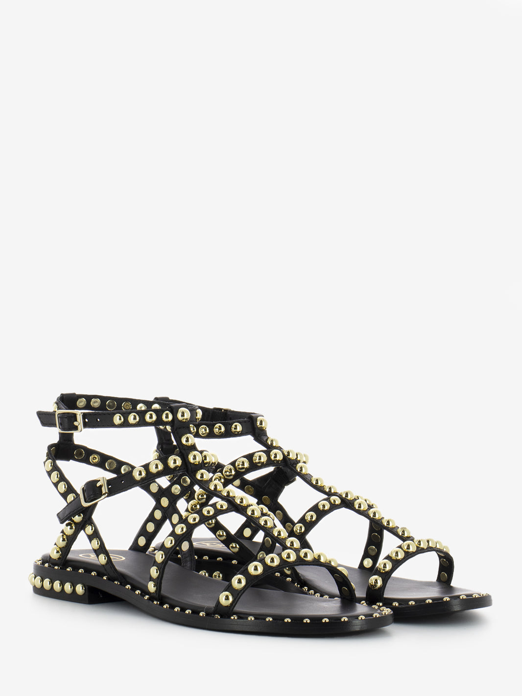 Sandali Precious neri borchie ariel gold