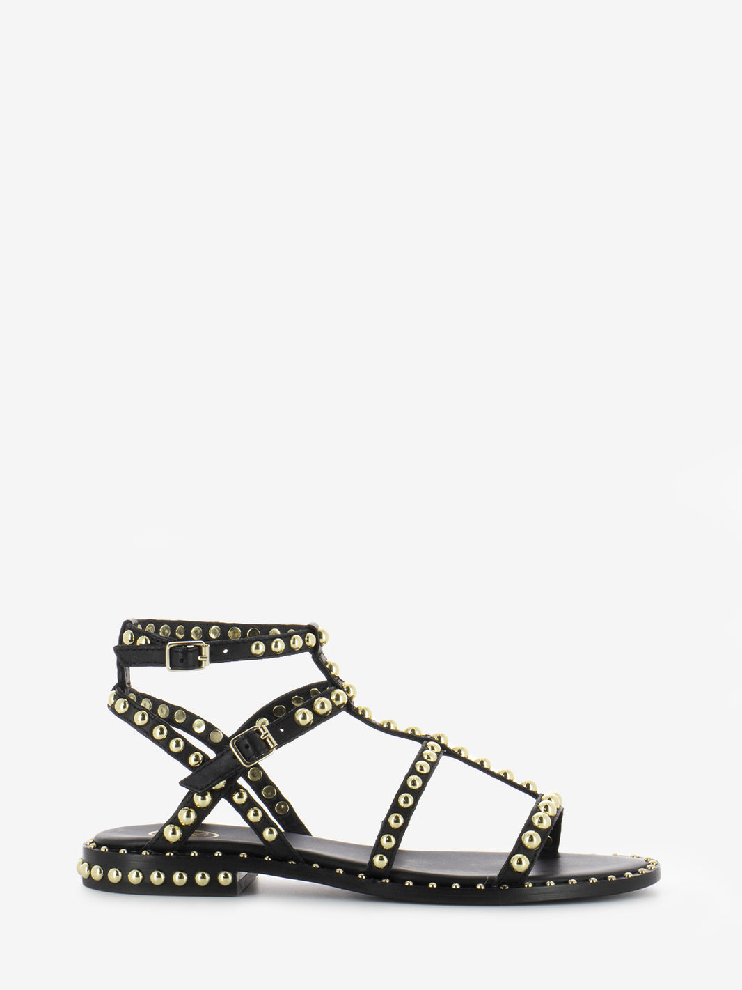 Sandali Precious neri borchie ariel gold