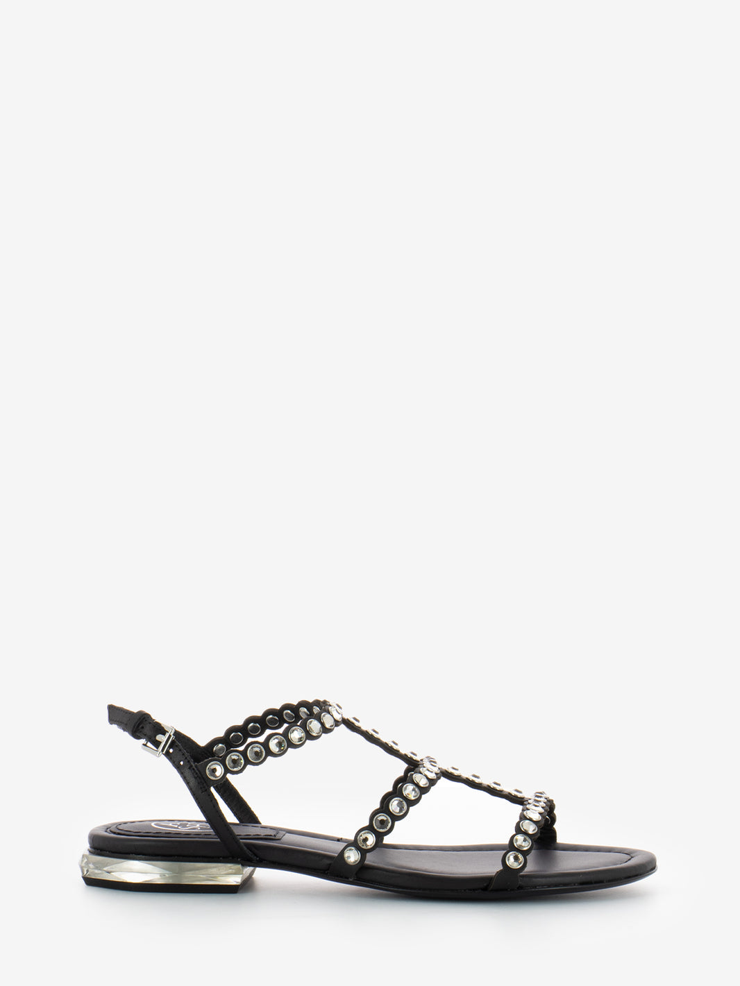 Sandali Saphir neri con maxi strass