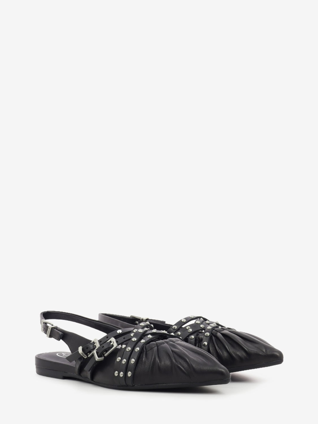 Slingback in suede con borchie black