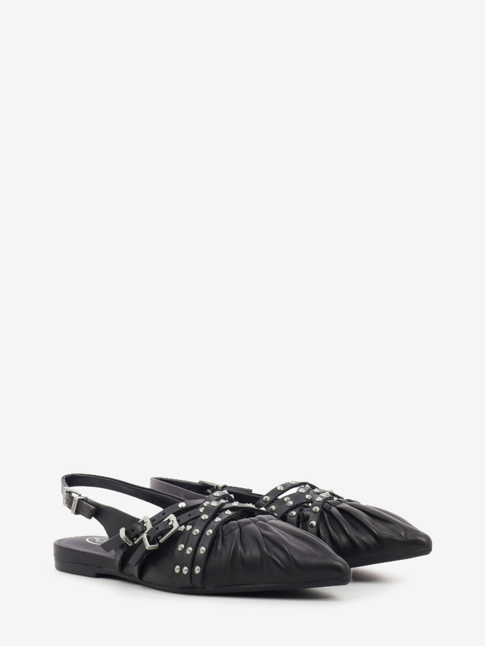Slingback in suede con borchie black