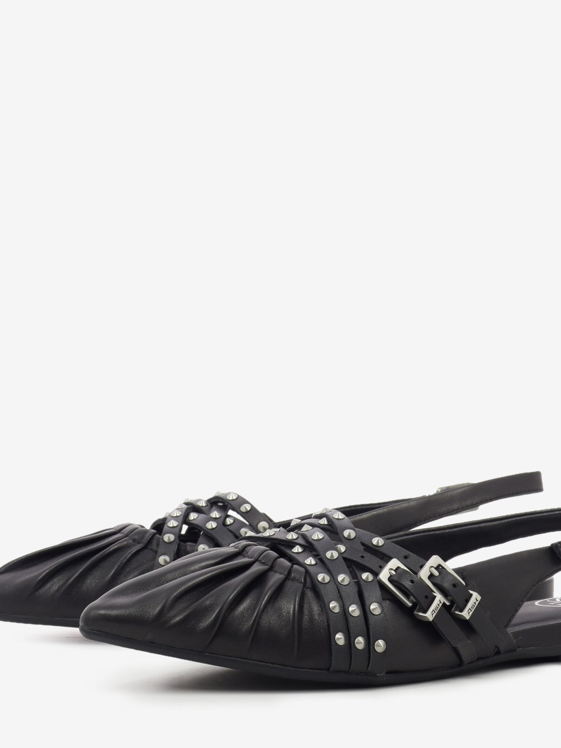 Slingback in suede con borchie black