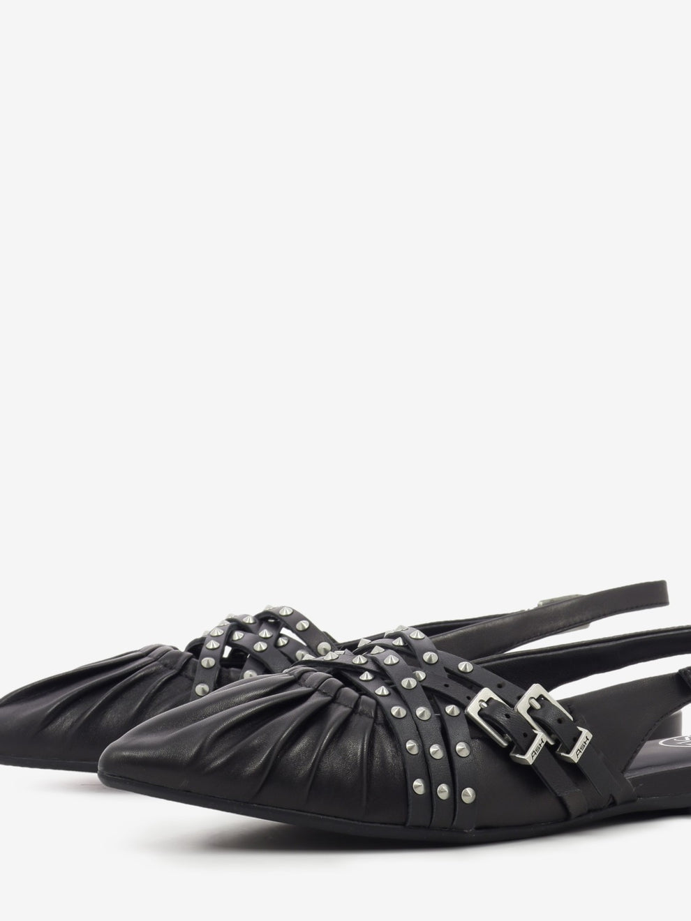 Slingback in suede con borchie black