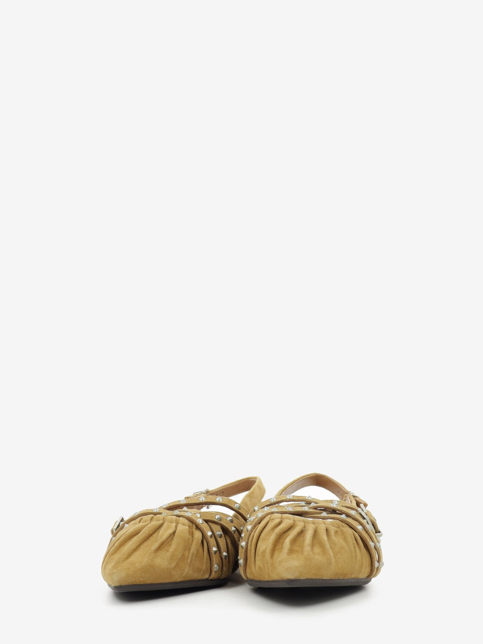 Slingback in suede con borchie moka mou