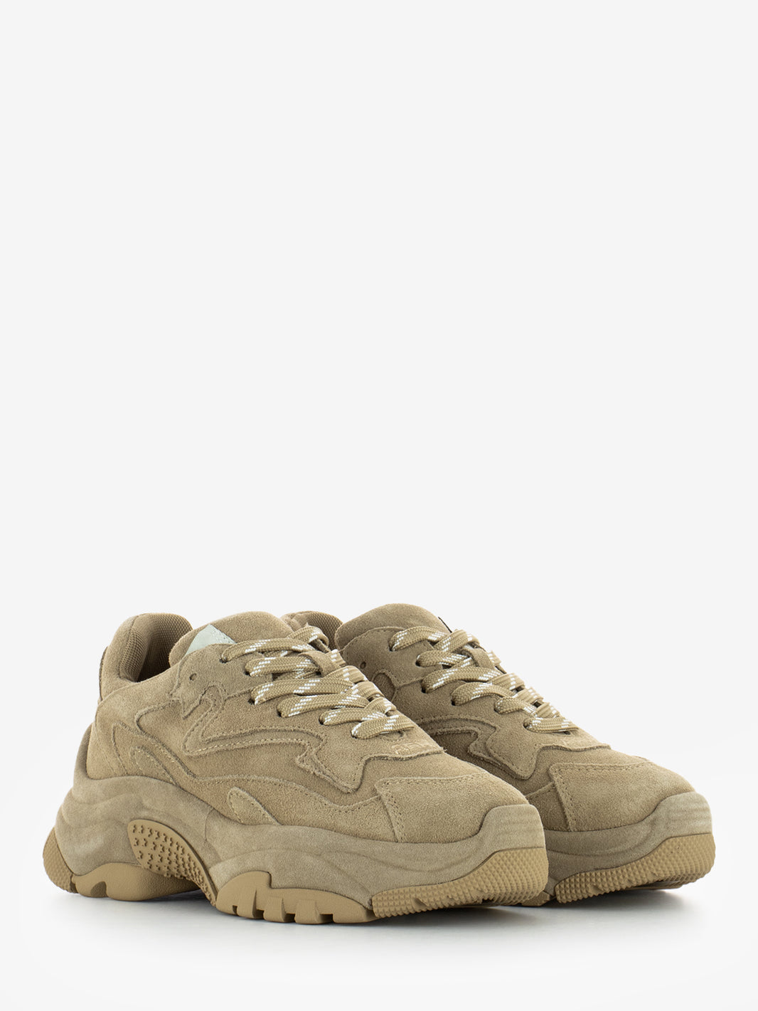 Sneakers calf suede noisette