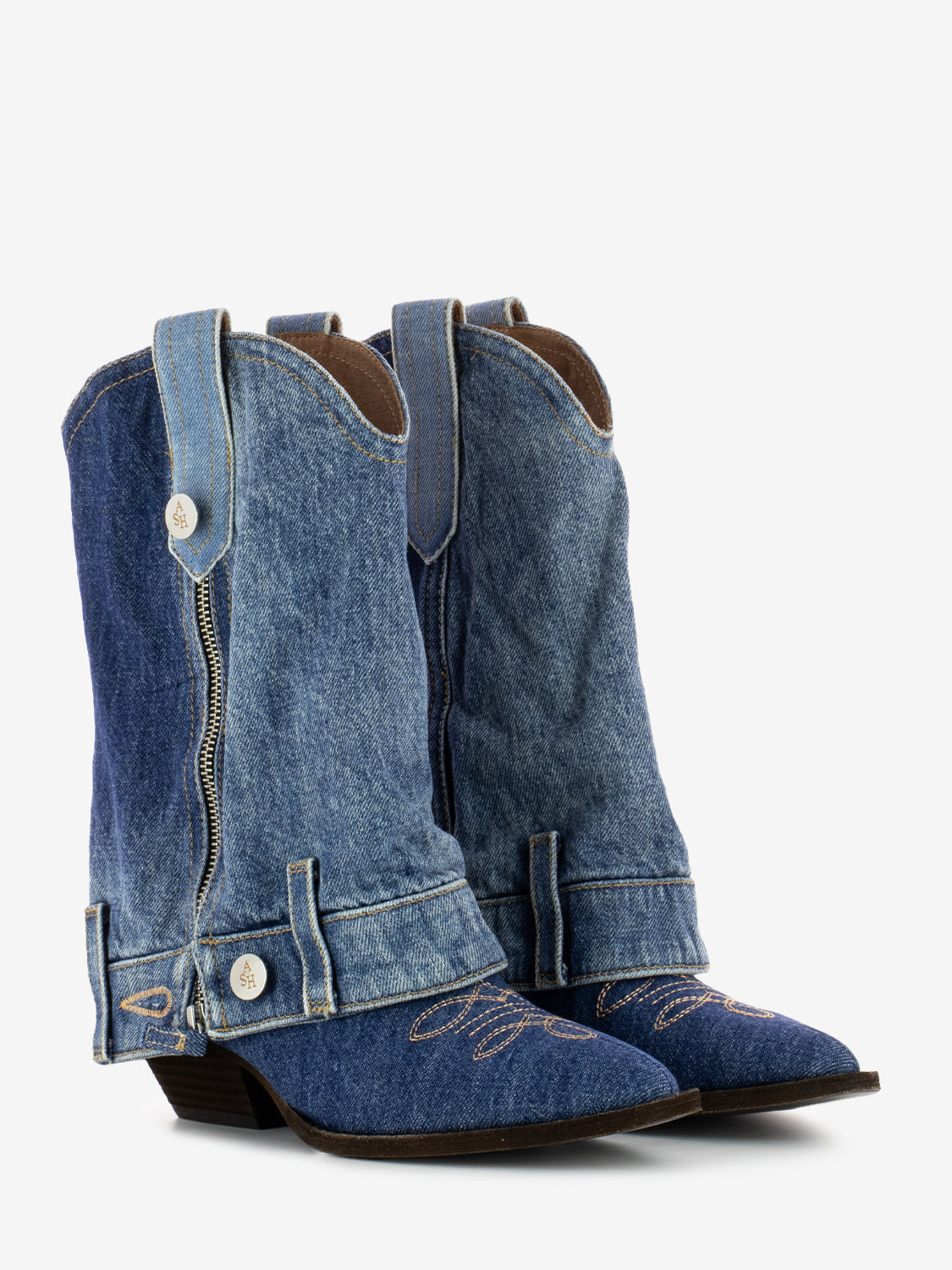 Stivali tex Dazed con risvolto washed denim blue