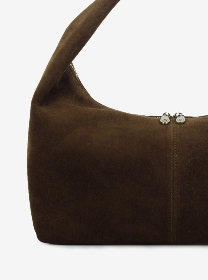 Tote bag in suede mink