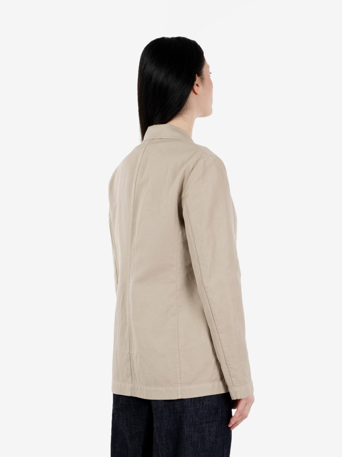 Deconstructed beige cotton-blend blazer