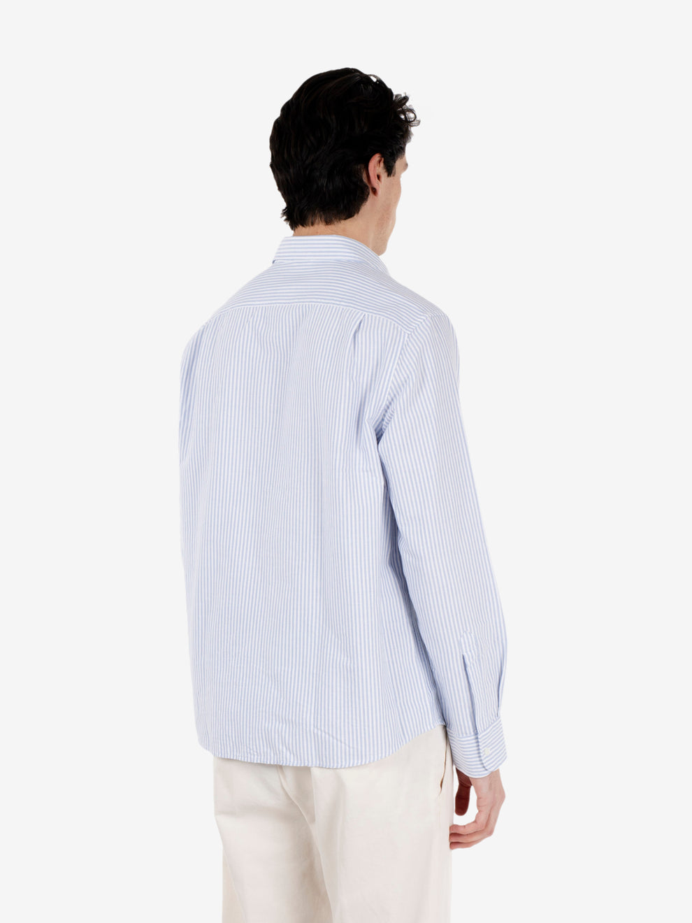 Camicia a righe azzurra
