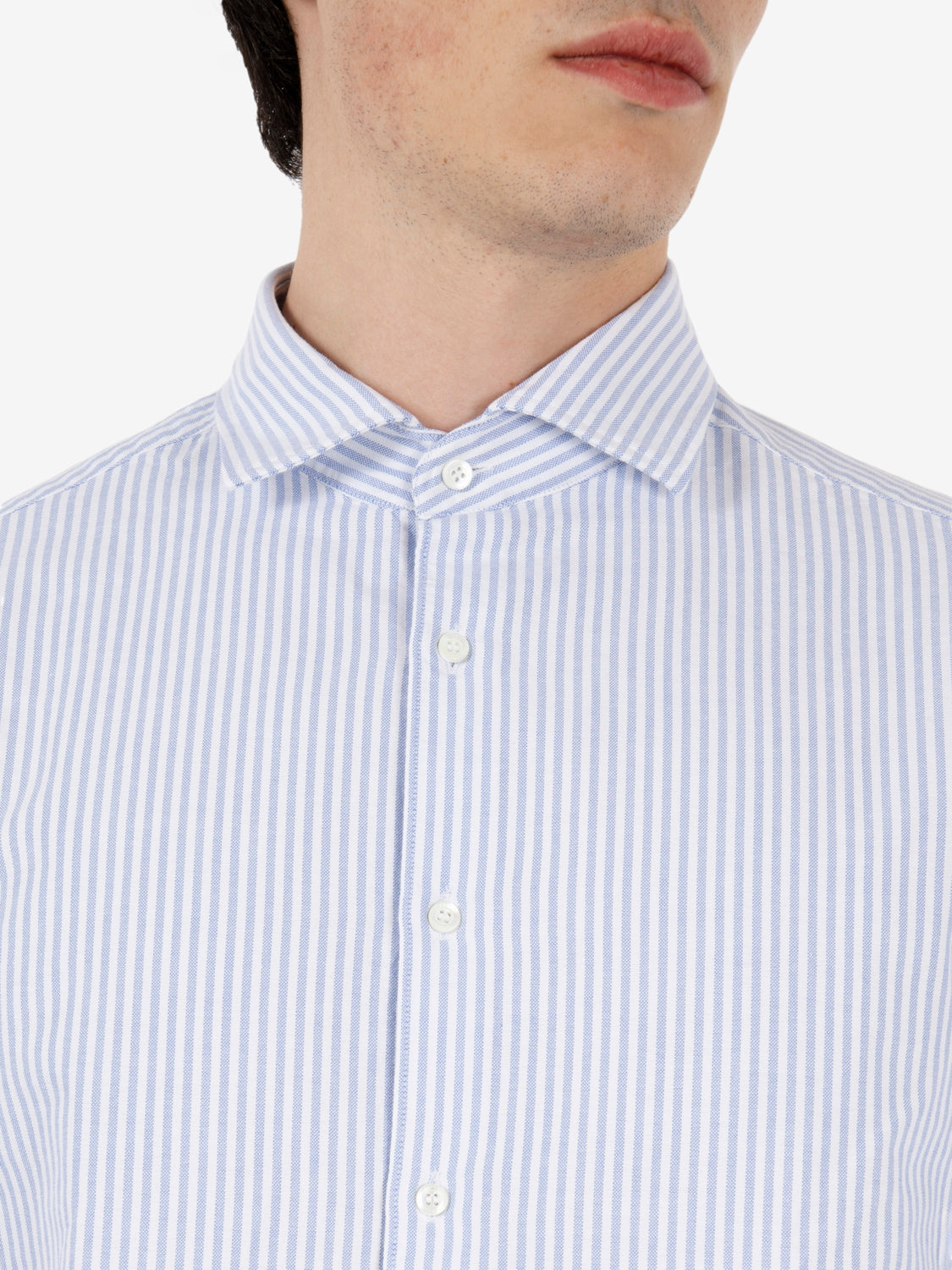 Camicia a righe azzurra