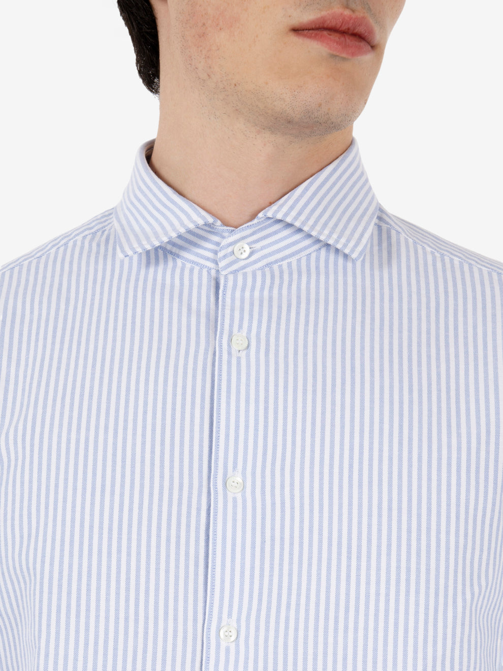 Camicia a righe azzurra